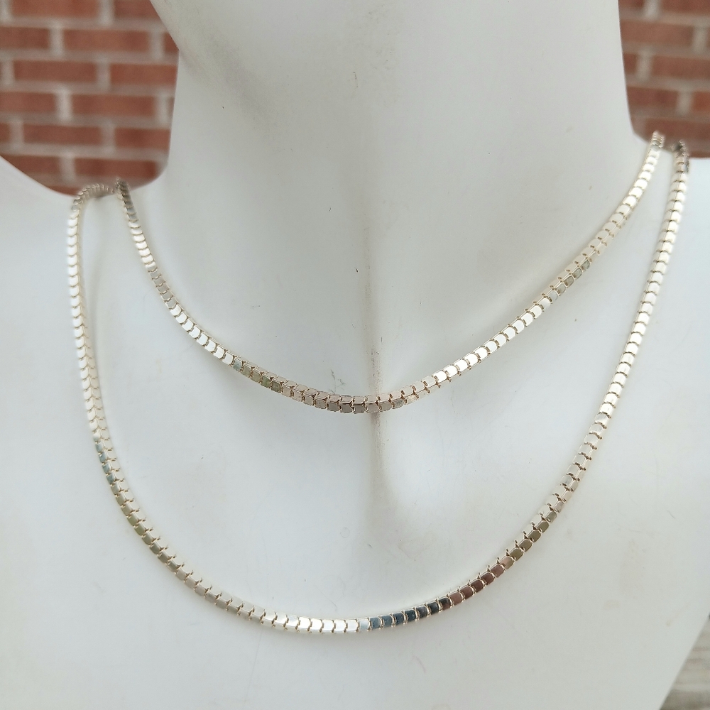 STERLING JACMEL BOX CHAIN NECKLACE